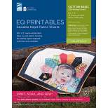 EQ Inkjet Printable Cotton Basic Fabric Sheets 8.5"X11"-25/Pkg