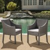 2-Piece Outdoor Patio Dining Chair Set, All-Weather PE Rattan Wicker, Waterproof Cushions, Modern Armchair Design.-Coolbibila - 2 of 4