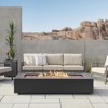 Aegean 70" Rectangle Steel Propane or Natural Gas Fire Pit Table in Black by Real Flame - 2 of 4