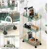 Hachikiko 3 Tier Acrylic Rolling Storage Cart - Clear Bathroom Organizer with 4 Extension Poles,Transparent Utility Cart with Wheels - 3 of 4