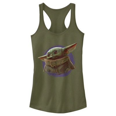 Juniors Womens Star Wars The Mandalorian The Child Circle Halo Racerback Tank Top