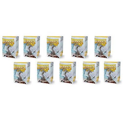 Dragon Shield 10 Packs Dragon Shield Matte Silver Standard Size 100 ct Card Sleeves Display Case