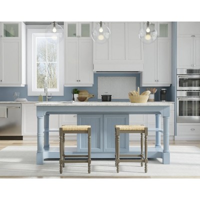 Weathered Gray Backless Wood Counter Height Stool