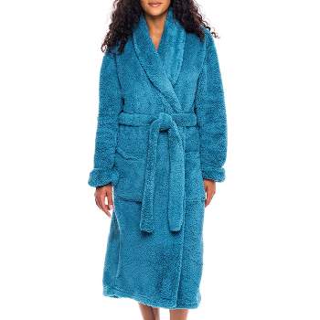 Women's Fuzzy Plush Fleece Robe, Warm Soft Bathrobe for Her