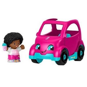 Fisher-Price Little People Barbie Pink Convertible with Figure Toddler Toy - 1 of 2