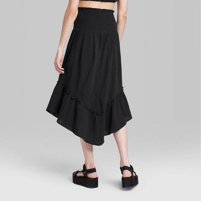 Midi black handkerchief clearance skirt