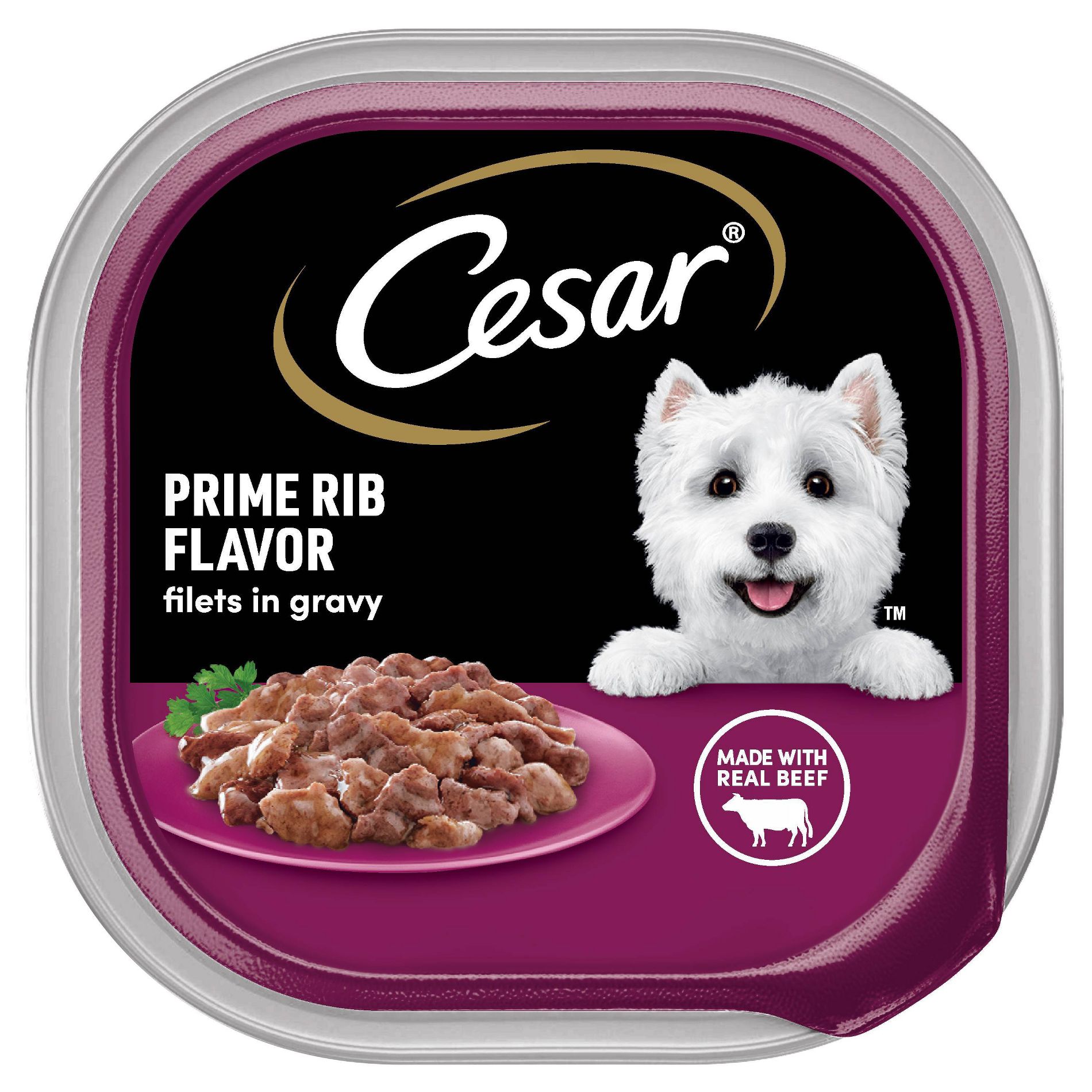Cesar Filets in Gravy, Chicken, Beef and Red Meat Flavor Small Breed Wet Dog Food - 3.5oz