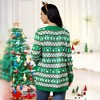 Christmas Cardigan Sweater for Women Long Sleeve Open Front Sweater Jacquard Sweater Knit Ribbed Cuff Cardigan - 2 of 4