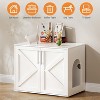 Cat Litter Box Enclosure, Wooden Cat Washroom Furniture with Barn Door Hidden Litter Box Furniture Pet House - 3 of 4
