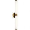 Indeco 27" LED Linear Vanity Light with Satin Etched White Glass in Natural Brass - 3 of 4