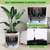 Hexagonal Planters Set of 2, Self Watering Pots for Indoor Plants with Water Level Monitor, Drainage Hole, Bottom Wheels, Outdoor Planter Pots - 2 of 4