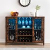 Wine Bar Cabinet with Detachable Rack, Wine Cabinet with Mesh Door, Liquor Cabinet with Glass Holder, Coffee Bar for Home - 3 of 4