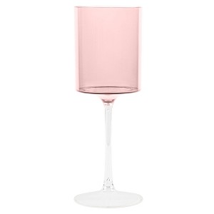 Posh Setting 14 oz Two tone Pink/Clear Plastic Disposable Stemmed Wine Cup - 5 Pack - 1 of 3