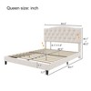 Upholstered  Linen Platform Bed Frame with Curved Tufted Adjustable Headboard Beige-ModernLuxe - 4 of 4