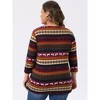 Women's Plus Size Comfy Knit 3/4 Sleeve V Neck Stripe Boho Casual Blouse - Agnes Orinda - 4 of 4