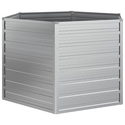 vidaXL Garden Raised Bed Silver Galvanized Steel - 50.8" x 50.8" x 30.3" - Silver