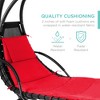 Best Choice Products Hanging Curved Chaise Lounge Chair Swing for Backyard, Patio w/ Pillow, Canopy, Stand - image 4 of 4
