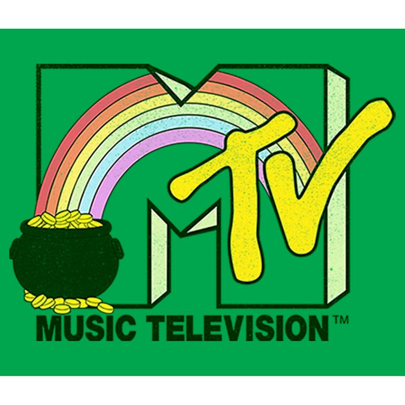 Juniors Womens MTV St. Patrick's Day Pot of Gold Logo T-Shirt, 2 of 5
