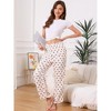 INSPIRE CHIC Women's Lounge Pants Floral Dot Pattern Wide Leg Pants Elastic Waist with Pocket Sleep Nightwear Pajama - 3 of 4