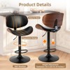 TUYOHW Adjustable PU Leather Swivel Bar Stools Set of 2,Counter Height Chairs with Wood Backrest & Footstool,Dining Chair for Kitchen,Office,Bar - 4 of 4