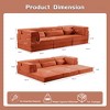Oversized 3 Seater Circle Fleece Convertible DIY Boneless Modular Sectional Sofa with 3 Pillows - 3 of 4