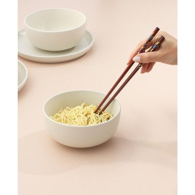 Matte Linen Ceramic Soup and Cereal Bowl Set, 23 oz, 6-Piece