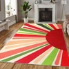 Boho Rugs Washable Kids Rug Non Slip Nursery Rug Low Pile Floor Mat Soft & Non-Shedding Sunshine Carpet Colorful Rainbow Printed Indoor Rugs - 3 of 4