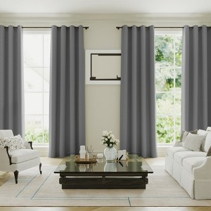 Blackout Curtains Thermal Insulated Heat and Full Light Blocking Curtains for Living Room with Black Liner 2 Panels Set - 1 of 4