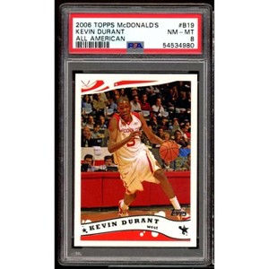 Kevin Durant Rookie Card 2006 Topps McDonald's All-American Game #B19 PSA 8 - 1 of 2