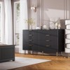 8 Drawer Fluted Dresser for Bedroom, Wide Modern Chest of Drawers, Long Double Dresser TV Stand, Wooden Organizer for Living Room, Hallway - 3 of 4