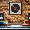 American Art Decor 15.75"x15.75" Framed Vinyl Wall Clock: Vintage Style, Music Theme, Hardwood Frame, Dry Dust Care - 2 of 4