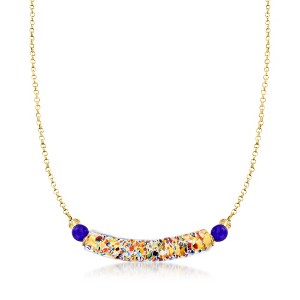 Ross-Simons Italian Multicolored Murano Glass Bead Necklace in 18kt Gold Over Sterling Size 18 - 1 of 4