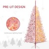 TopComfy Christmas Tree Stand 7.5ft Prelit Douglas Fir Artificial Tree with Realistic Branches, Pink, 47.3"*47.3"*88.5" - 4 of 4
