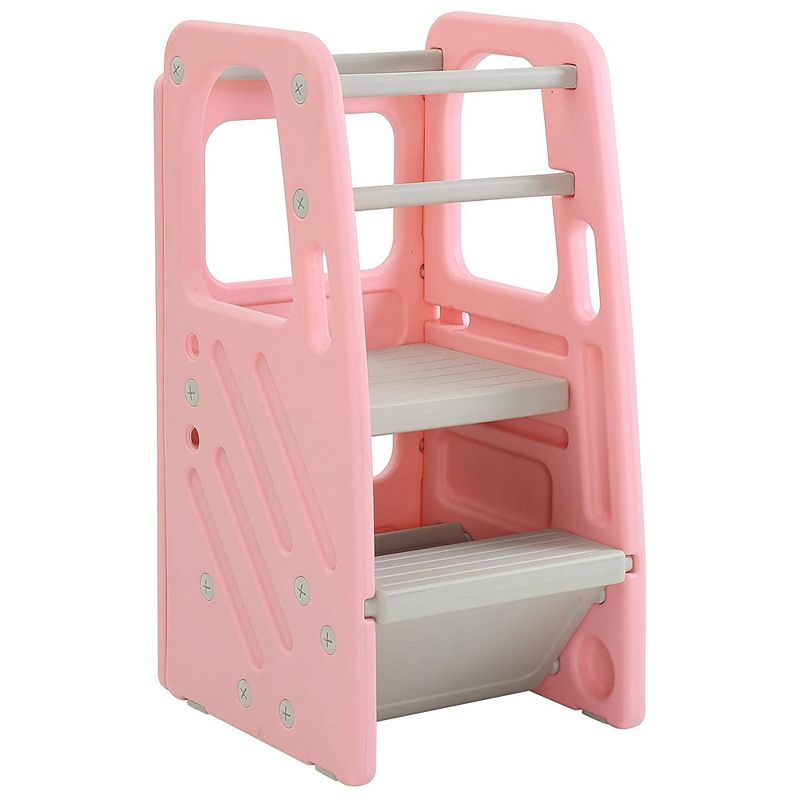 SDADI PLT01PK Children's Plastic Learning Step Stool with 3 Adjustable Heights, 1 of 8