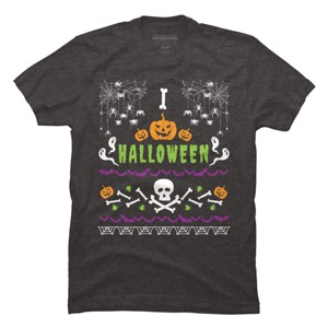 Men's Design By Humans Halloween Lover Ugly Sweater By machmigo T-Shirt - 1 of 4