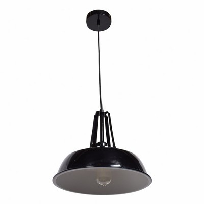 Matte Black and Gold Glass Pendant Light