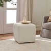 KINWELL 18.5" Wide Modern Square Boucle Upholstered Ottoman Entryway Footstool - 3 of 4