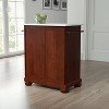 Alexandria Stone Top Portable Kitchen Island/Cart Mahogany/White - Crosley: Rolling Cart with Adjustable Shelves, Towel Bar - 4 of 4