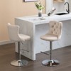 PAGED Swivel Velvet Barstools Adjusatble Seat Height Bar Stools Modern Upholstered Counter Stools with Back Tufted for Home Pub, Set of 2 - 4 of 4