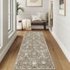 Traditional Tiled Area Rug – Faded Cream Transitional Design, Stain-Resistant Carpet for Home & Office - 3 of 4