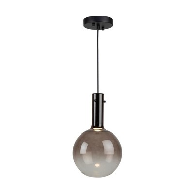 Coffee Finish Mini Globe LED Pendant Light with Gold Glass Shade