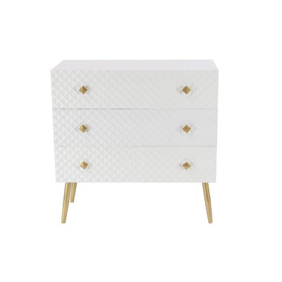 Modern 3 Drawer Wooden Chest White - Olivia & May