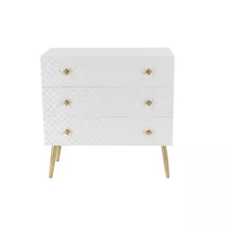 Modern 3 Drawer Wooden Chest White - Olivia & May