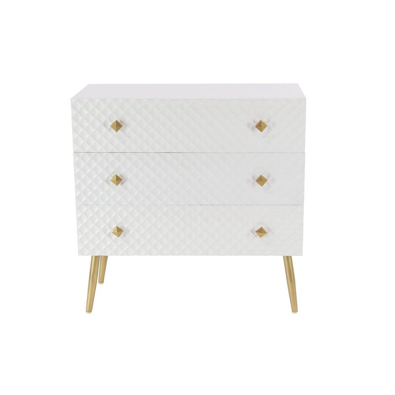 Modern 3 Drawer Wooden Chest White - Olivia &#38; May, 1 of 19