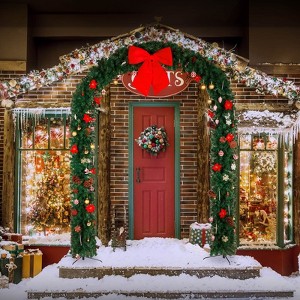 Angel Sar Christmas Arch Garland 94.5x104.3 in with 1860 Branches, Holiday Wedding Party Decoration for Indoor & Outdoor - 1 of 4
