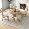 NicBex Round Dining Room Table Set for 4 Extendable Dining Room Table with MDF Tabletop and 4 Upholstered Chairs for Dining Room - 3 of 4