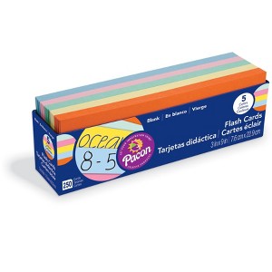 Pacon Blank Flash Cards, Assorted Colors, 3 x 9 Inches, Pack of 250 - 1 of 3