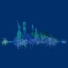 Men's Design By Humans New York City Skyline v05 Cityscape Watercolor By HQPhoto T-Shirt - 2 of 3
