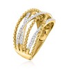 Ross-Simons 0.25 ct. t.w. Diamond Beaded Highway Ring in 18kt Gold Over Sterling - 3 of 4