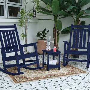 Mlmh & Kngwa 3-Piece All Weather Rocking Chair Set with Side Table - 1 of 4